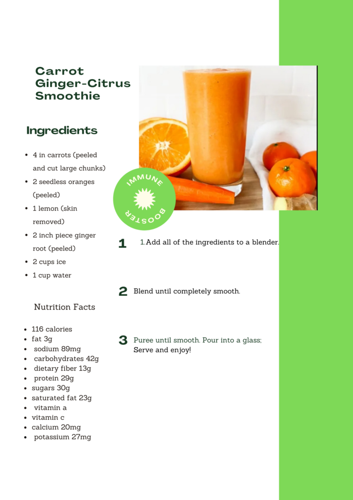 Carrot Ginger Smoothie 724x1024 - Immune Booster Smoothies