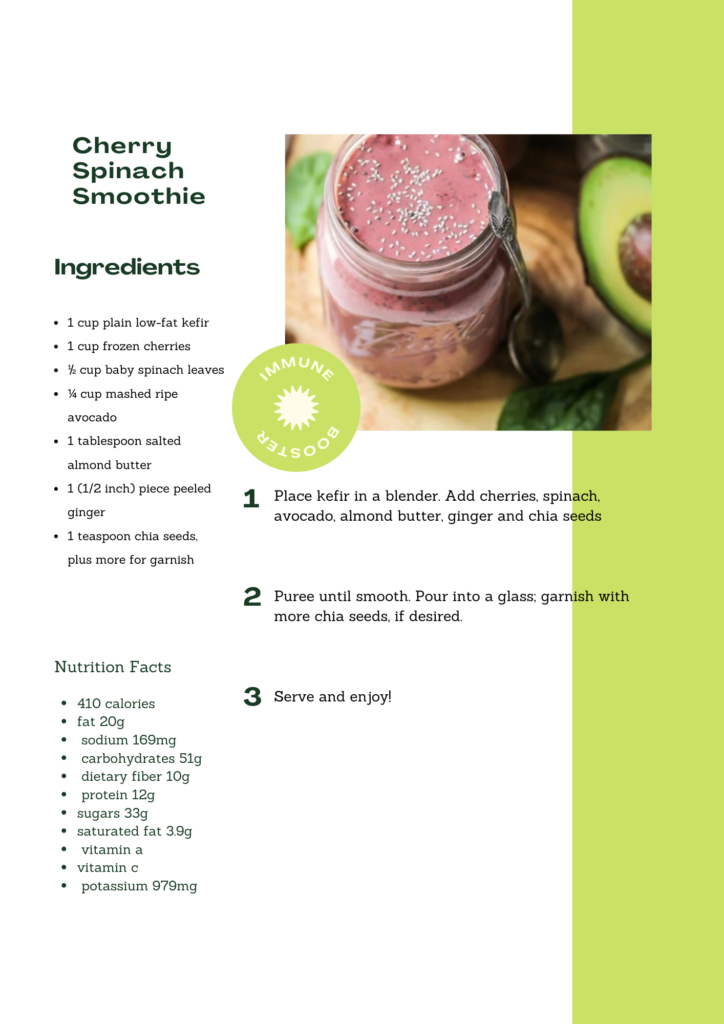 Cherry Spinach 724x1024 - Immune Booster Smoothies