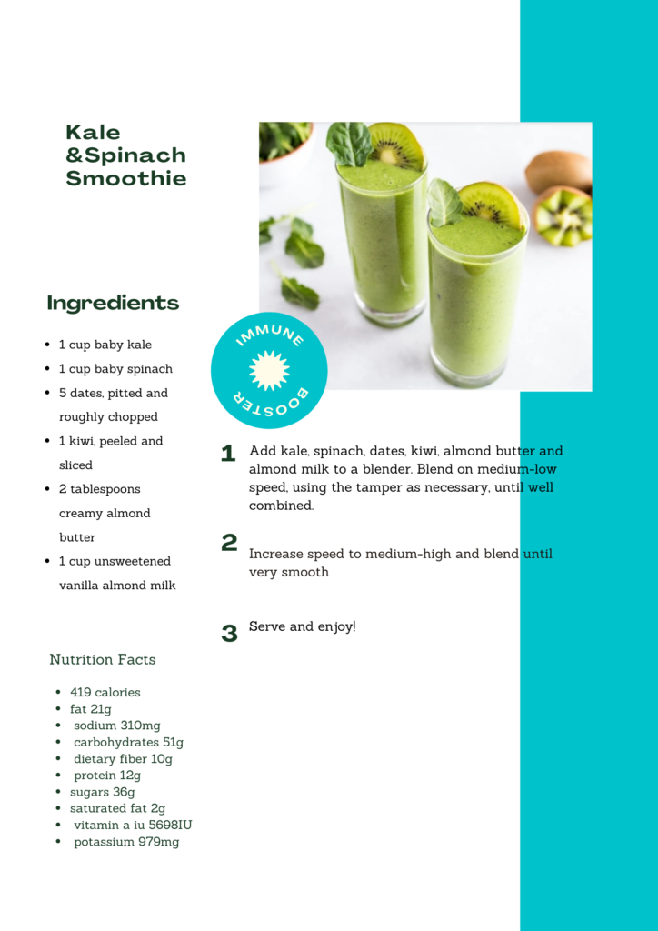 Kale and Spinach 724x1024 - Kale and Spinach Smoothie Recipe [Immune Booster Smoothie]